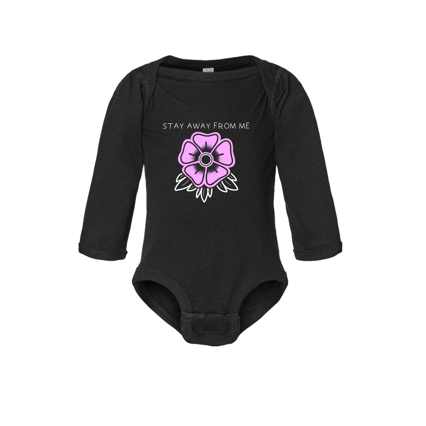 Stay Away From Me Baby Bodysuit- Black/Pink