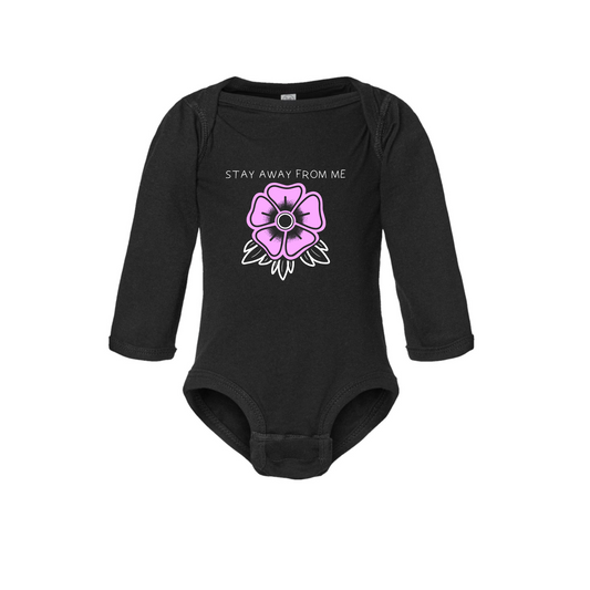 Stay Away From Me Baby Bodysuit- Black/Pink