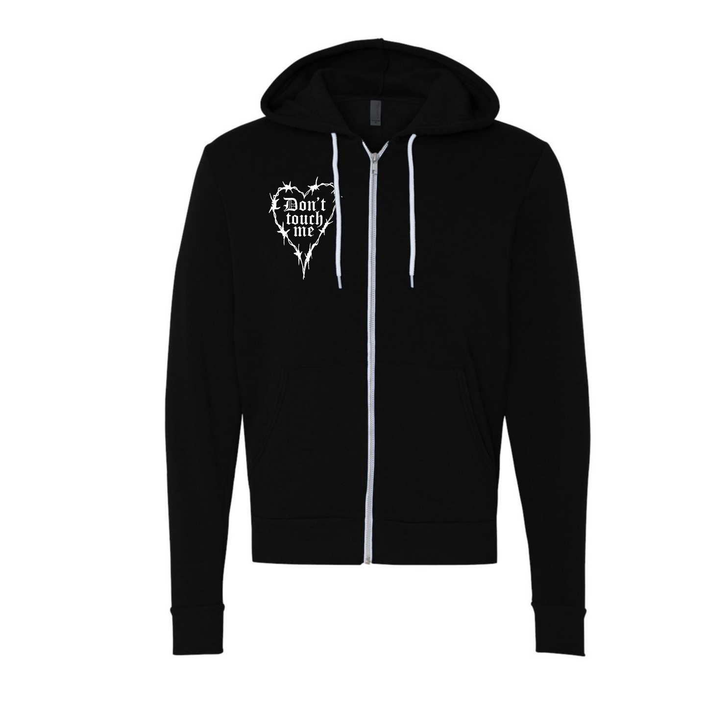 Dont Touch Me Adult Zip Up Black