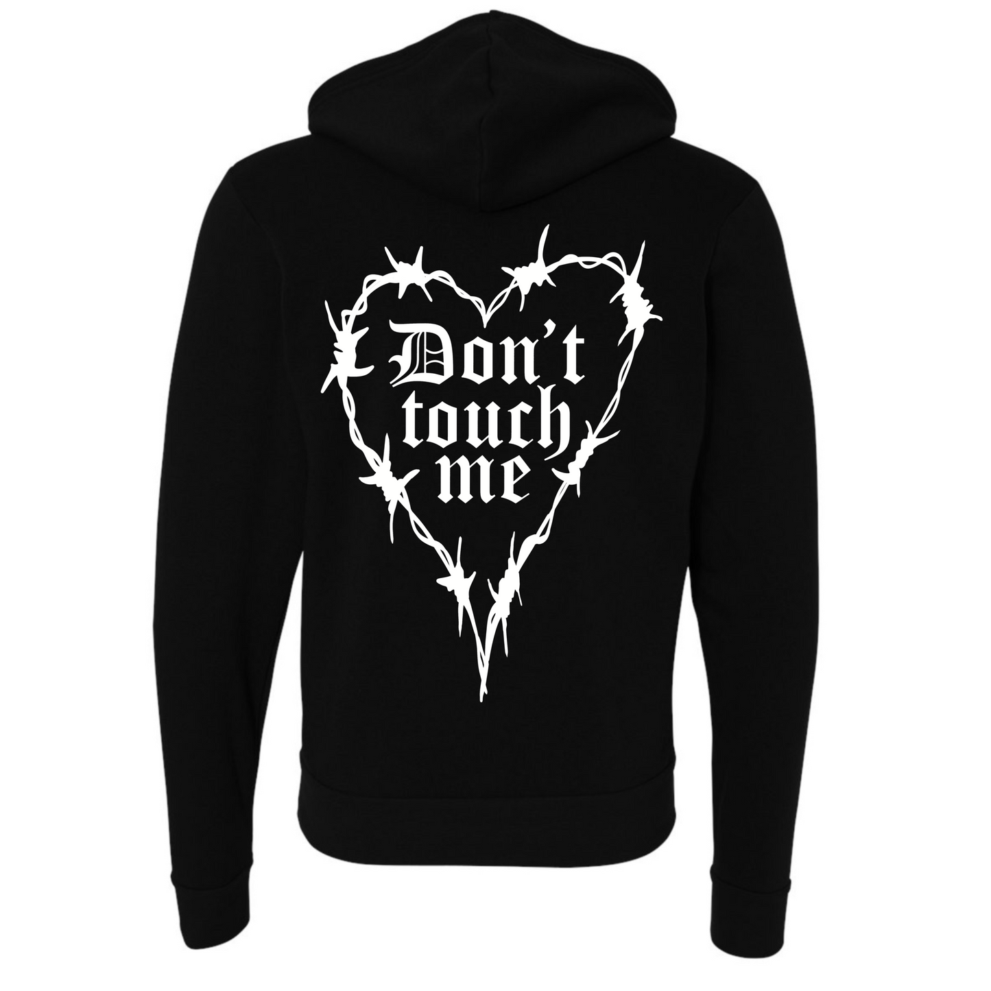 Dont Touch Me Adult Zip Up Black