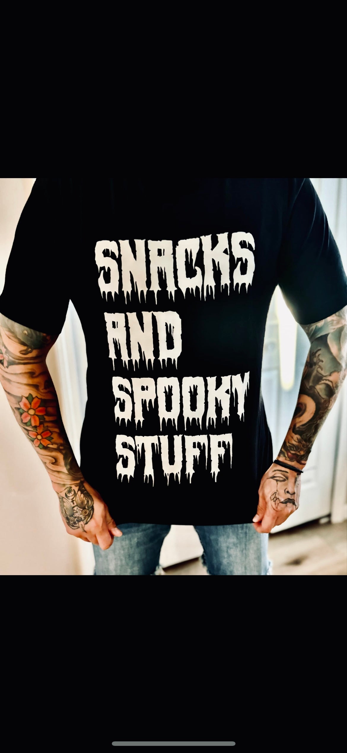 Snacks and Spooky Stuff Adult Tee