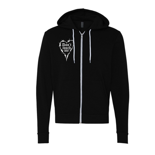 Dont Touch Me Adult Zip Up Black