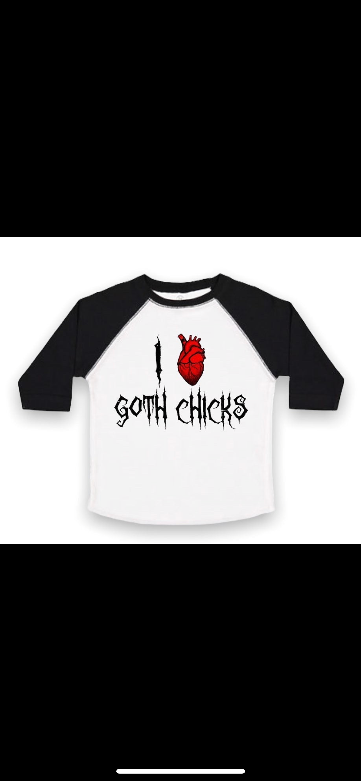 I Heart Goth Chicks Baseball Tee